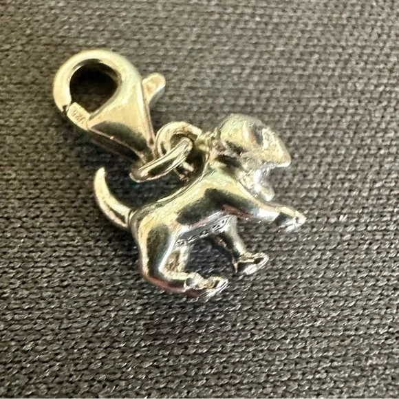 S925 Stamped Puppy Dog Charm | TS Mark | Lobster Clasp | 1.79g - Picture 3 of 11